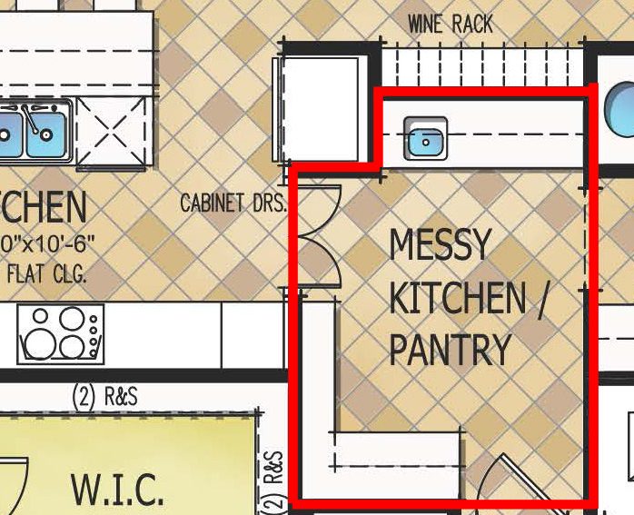 dirty kitchen design plan