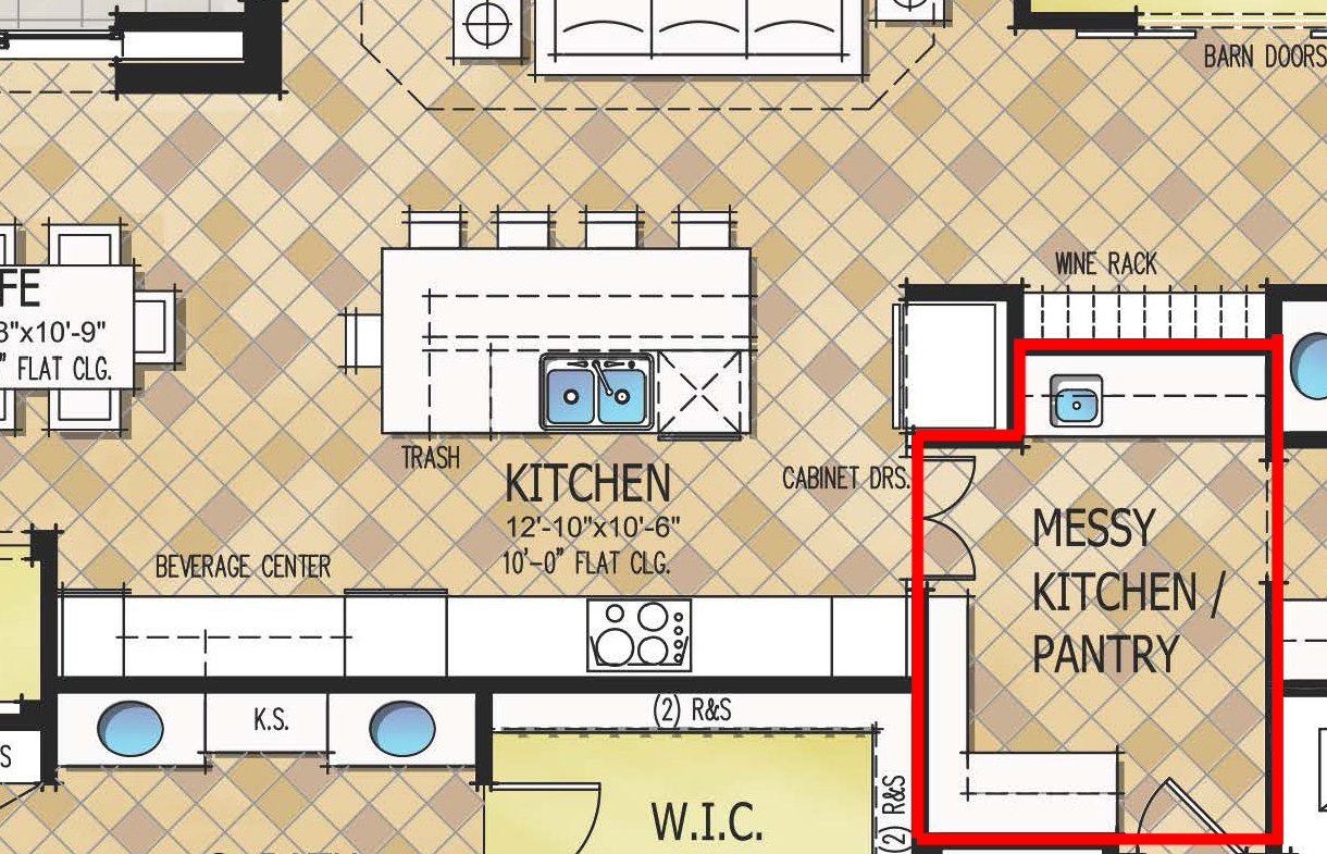 dirty kitchen design plan