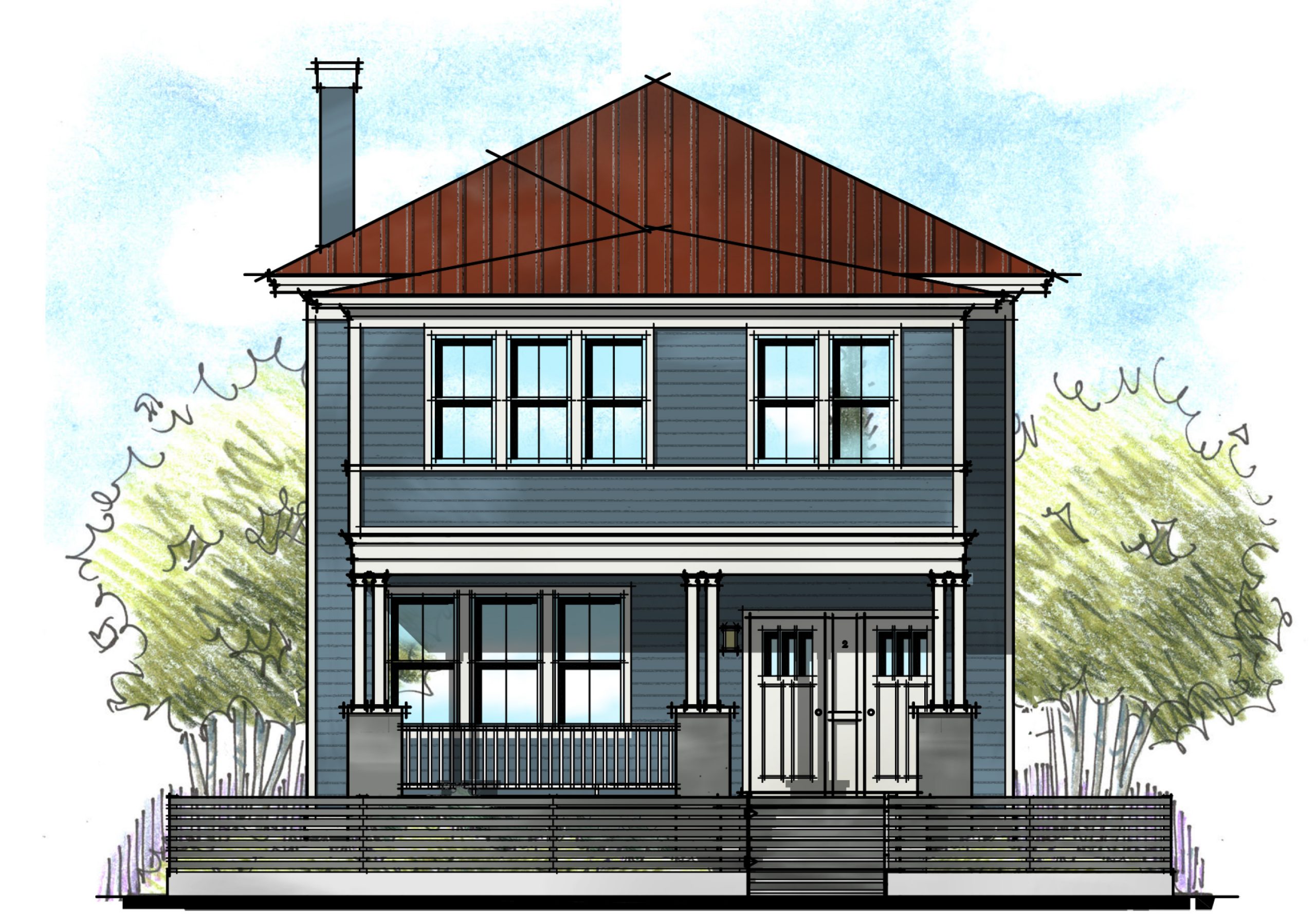 Shop Front Elevation - Mechanical Drawing - Joshua Nava Arts